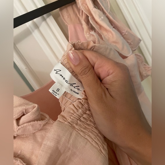 Mable fit and flare dress with ribbon tie shoulders - Picture 3 of 3